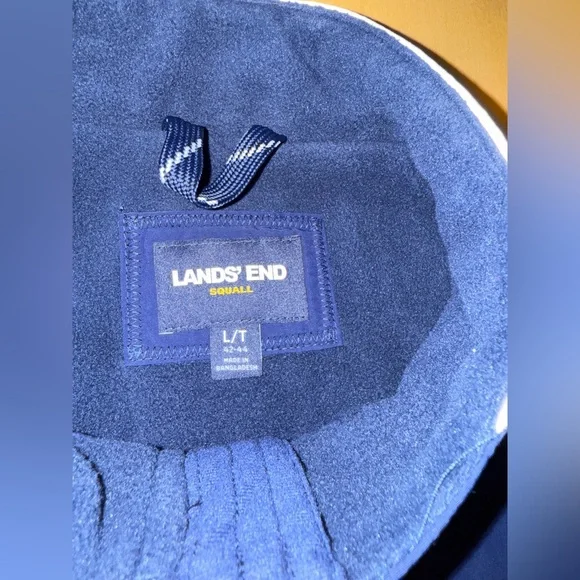 Lands’ End Fleece Lined Classic Squall Jacket Blue Large Tall 42 44 *Like New* - Picture 8 of 10